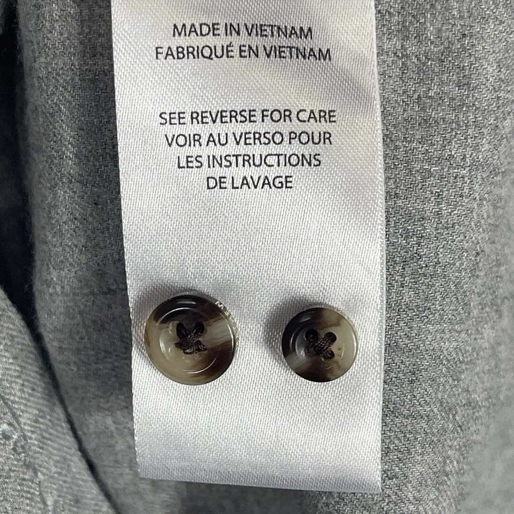 Travis Mathew Mens L Long Sleeve Button Up Shirt Gray 100% Cotton Chest Pocket - Picture 10 of 12